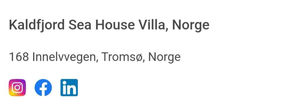Kaldfjord Sea House Villa Tromso Exterior photo